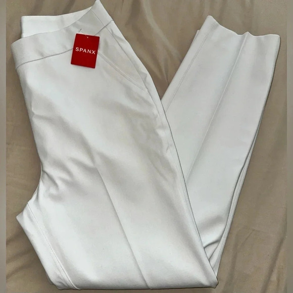 Spanx Silver Linings On-the-Go Slim Straight Ankle Pant White sz Medium - NWT - Picture 2 of 7